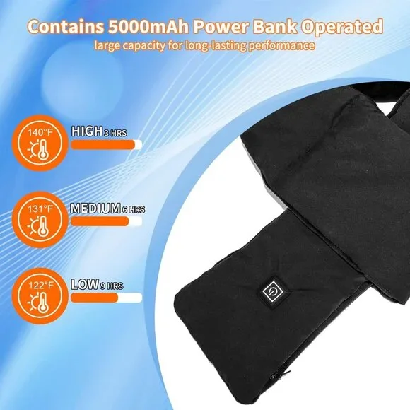 2024 Upgraded Heated Scarf for Men/Women Three Temp settings with 5000mAh Power